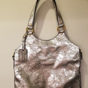 Authentic vintage Yves Saint Laurent Metallic hobo